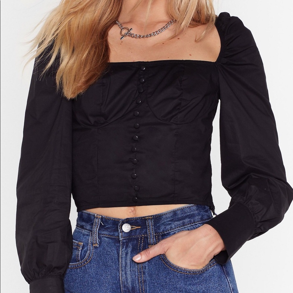 Nasty Gal Straight Talk Crop Top